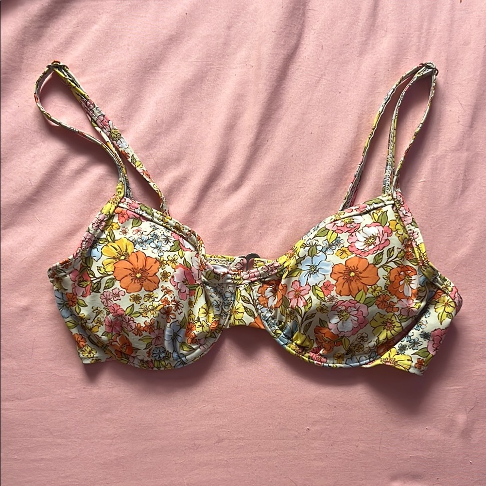 Floral Print underwire bikini top